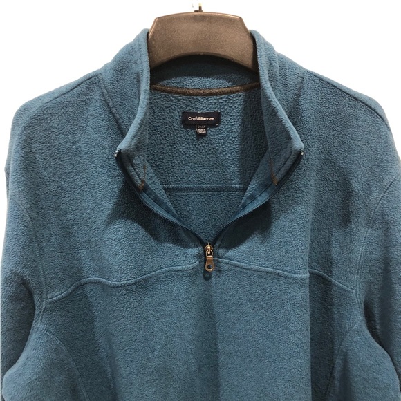 Men’s 2XL Croft and Barrow Teal long sleeve partial zip collared sweatshirt - Picture 15 of 17
